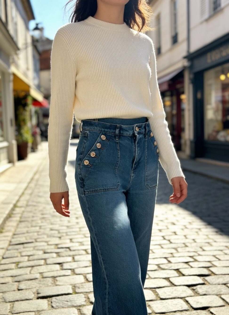 Made and Loved LOFT High Rise Sailor Wide Leg Jeans Size 26